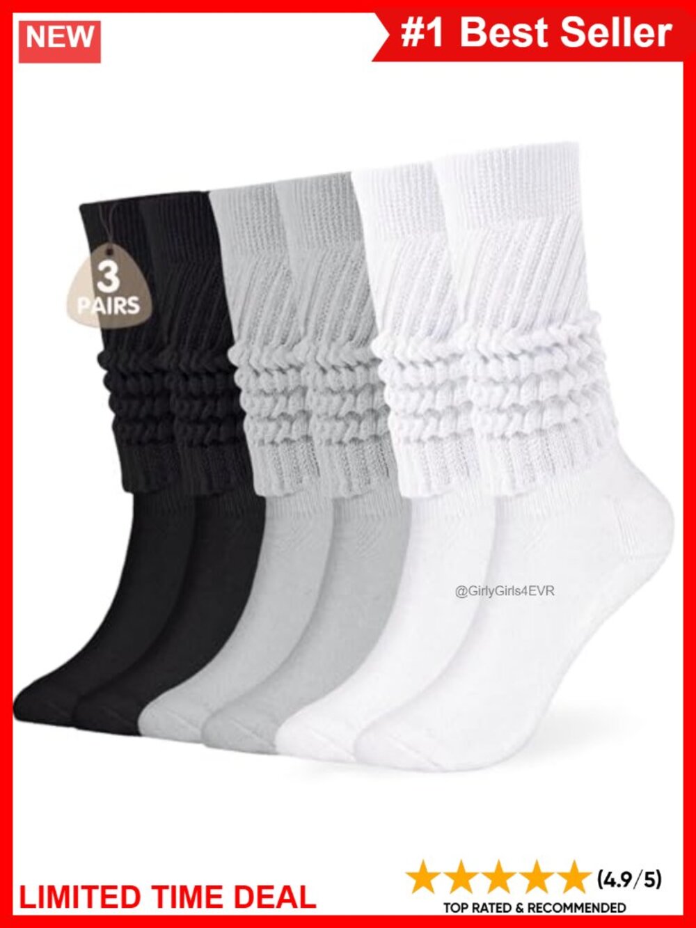 Women's Extra Long Chunky Slouch Socks Knee High Knit Leg Warmers
